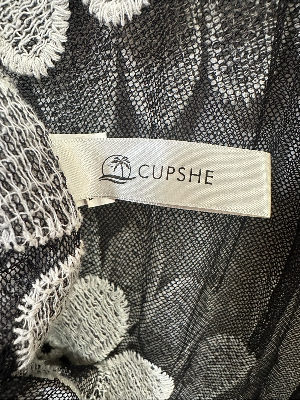 Cupshe Swimsuit Coverup OS Black & White Flowy Festival Boho Breezy Witchy - Picture 8 of 14